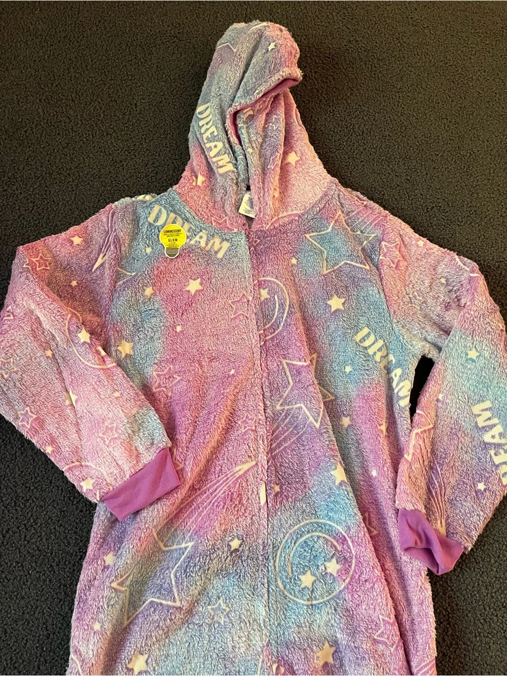 Kids' Purple & Blue Dream Stars Hooded Pajama Onesie